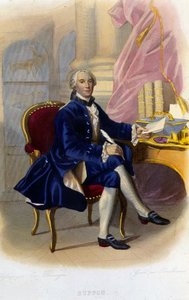 フランスの博物学者・作家であるビュフォン伯爵ジョルジュ・ルイ・ルクレール（1707〜1788）の肖像。"Le Plutarque francais "にて 作： Unknown artist