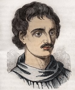 ジョルダーノ・ブルーノ（1548-1600）イタリアのドミニコ会修道士、哲学者、数学者、詩人、占星術師の肖像。 作： Unknown artist