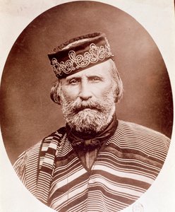 ジュゼッペ・ガリバルディ（1807-1882）の肖像 写真。19世紀ミラノ、個人蔵 作： Unknown artist