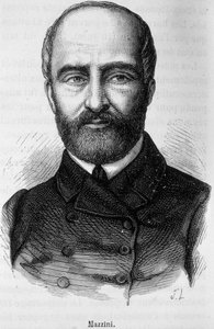 イタリアの愛国者・革命家ジュゼッペ・マッツィーニの肖像（1805年または1808年～1872年 作： Unknown artist