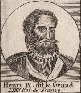 フランス王アンリ4世（1553-1610）の肖像 - フランス王アンリ4世（1553-1610）の肖像 - シャルル・コンスタント・ル・テリエ著「フランス史に関する教本」より1821年の刻印 作： Unknown artist