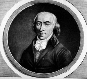 フランスの大臣、ジャン・マリー・ローラン・ド・ラ・プラティエール（1734-1793）の肖像。フランス革命の歴史的絵画全集（全3巻）」に掲載されたエングレーヴィング。1804. 作： Unknown artist