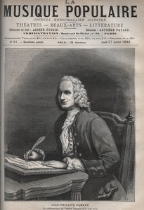 Jean Philippe Rameau (1683-1764) の肖像 - フランスの作曲家Jean-Philippe (Jean Philippe) Rameau (1683-1764)の肖像 - 輝かしい週刊新聞 "La musique populaire "のエングレーヴィング - 1882年 作： Unknown artist