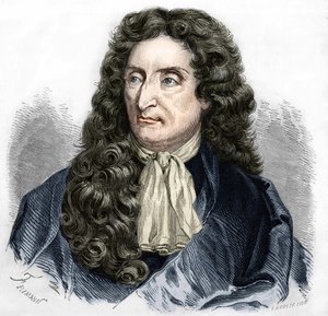 フランスの詩人、ジャン・ド・ラ・フォンテーヌ（1621-1695）の肖像。 作： Unknown artist