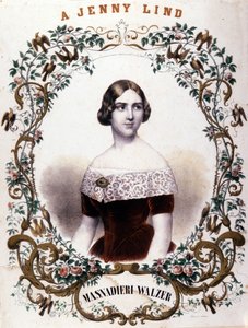 スウェーデンの歌手、ジェニー・リンド（1820-1887）の肖像。 作： Unknown artist