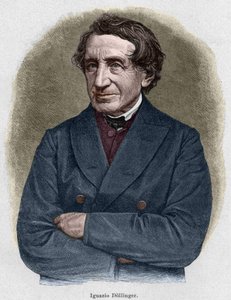 ヨハン・ヨセフ・イグナズ・フォン・ドリンガー（1799 - 1890）の肖像。19世紀のエングレーヴィング。 作： Unknown artist