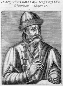 ヨハネス・グーテンベルク（1400-1468）の肖像。 作： Unknown artist