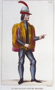 軍服を着た善良なジョン2世（1319年～1364年）の肖像（フランス王） 1830年の彫刻作品 作： Unknown artist