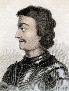 スコットランド王ジョン・オブ・スコットランドまたはジョン・オブ・バリオール（1248年頃～1315年頃）の肖像。19世紀のエングレーヴィング。 作： Unknown artist