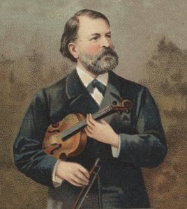 ヨーゼフ・ヨアヒム（1831〜1907）は、ハンガリー（オーストリア・ハンガリー）出身のユダヤ人ヴァイオリニスト、作曲家。 作： Unknown artist