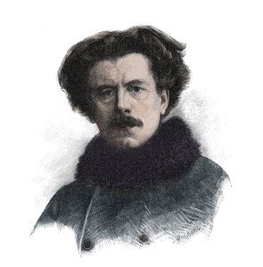 Joseph Auguste Maurice Rollinat (1846 -1903) イギリスの詩人の肖像 - エングレービング 作： Unknown artist