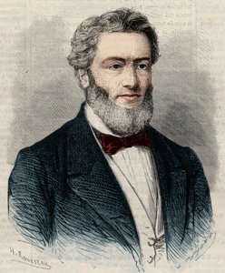 フランスの政治家・弁護士、ジュール・ファーブル（1809-1880）の肖像。L