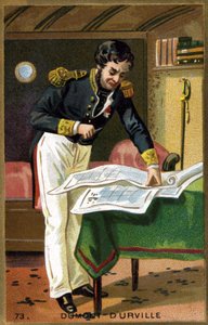 ジュール・セバスチャン・セザール・デュモン・デュルヴィル（1790 - 1842）の肖像。19世紀のクロモリトグラフ。