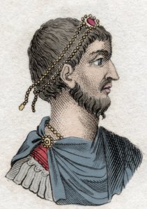 ローマ皇帝、背教者ユリアヌス（Flavius Claudius Julianus（331-363））の肖像。19世紀のエングレーヴィング。
