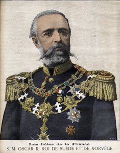 オスカー2世の肖像。スウェーデンとノルウェーの王。1829-1907. 作： Unknown artist