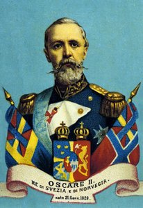 オスカー2世の肖像。スウェーデンとノルウェーの王。1829-1907. 作： Unknown artist