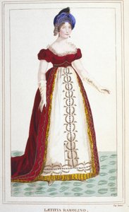 ナポレオン1世の母、レティシア・ボナパルト（レティツィア・マリア・ラモリーノ）（1750-1836）の肖像 1830年のエングレーヴィング