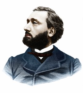 フランスの政治家、レオン・ガンベッタ（1838-1882）の肖像。