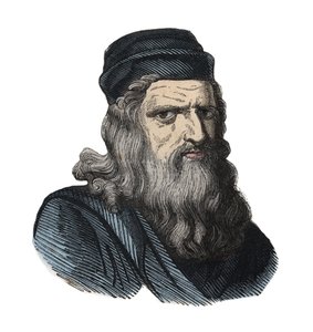 レオナルド・デ・ヴィンチ（レオナルド・ダ・ヴィンチ）（1452-1519）の肖像。 作： Unknown artist