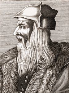 レオナルド・ダ・ヴィンチ（Leonardo da Vinci）（1452 - 1519）の肖像。 作： Unknown artist