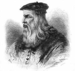 レオナルド・ダ・ヴィンチ（Leonardo da Vinci）（1452 - 1519）の肖像。 作： Unknown artist