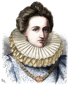 アンカーのマレシャール、ガリガイと呼ばれるレオノーラ・ドーリ（またはドシ）の肖像（1568-1617）。イチゴの首輪をつけている - アンリ・マルタン著「フランス大衆史」より 作： Unknown artist