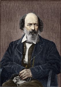 イギリスの詩人・劇作家であるアルフレッド・テニスン卿（1809年～1892年）の肖像。 作： Unknown artist