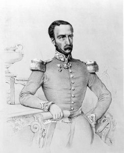 Louis Eugène Cavaignac (1802 - 1857), フランスの将軍、政治家の肖像。1848年のエングレーヴィング。 作： Unknown artist