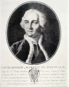 フランス軍人のルイ・ジョセフ・モンカルム侯爵（1712-1759）の肖像。 作： Unknown artist