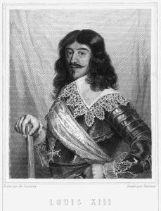 フランス王ルイ13世（1601年～1643年）の肖像-ラヴァレの『フランス史』に掲載されている、エングレービング、sd.