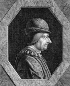 フランス王ルイ11世（1423年～1483年）の肖像。 作： Unknown artist