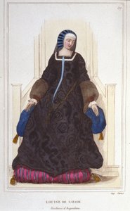 フランソワ1世（1476-1531）の母であるアングレーヌ公爵夫人、ルイーズ・ド・サヴォワの肖像 1830年の彫刻作品 作： Unknown artist