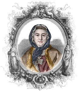 マダム・ジェフラン、旧姓マリー・テレーズ（Marie-Therese）ロデ（1699-1777）の肖像 - 1858年のエングレーヴィング 作： Unknown artist