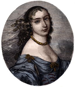 マルグリット・ヘッセイン（マダム・ド・ラ・サブリエ（1636-1693））の肖像。19世紀のエングレーヴィング。 作： Unknown artist