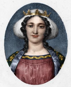 フランス王妃マルグリット・ド・プロヴァンス（1221年～1295年）の肖像。 作： Unknown artist