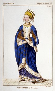 フランス王妃マルグリット・ド・プロヴァンス（1221年～1295年）の肖像。 作： Unknown artist