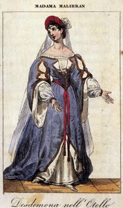 マリア・ガルシア（1808-1836）は、ジョアキーノ・ロッシーニの『オセロ』でデズデモーネ役を演じていますが、1833年にスカラ座で上演されました。 作： Unknown artist