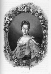 Portrait of Marie Adelaide (Marie-Adelaide) de Savoie (1685-1712) (サヴォワ家のマリー・アデライドの肖像) - 1862年、我々の最初の作家による "The Queens of the World "に掲載された彫刻。J.G.D.ARMENGAUDの指示で出版された本。 作： Unknown artist