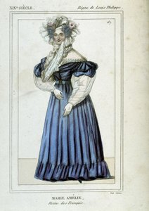 ルイ・フィリップ1世の妻であるフランス王妃、マリー・アメリー・ド・ブルボン（1782年～1866年）の肖像。