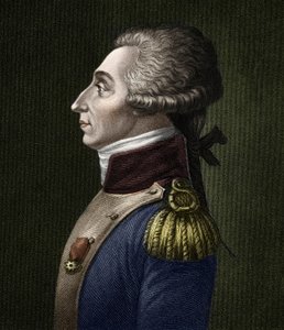 フランスの貴族・軍人であるラファイエット侯爵、マリー・ジョセフ・ジルベール・モティエ（1757-1834）の肖像。 作： Unknown artist