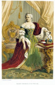 オーストリアのマリー・テレーズ（1717-1780）の肖像。19世紀のクロモリ写真。 作： Unknown artist