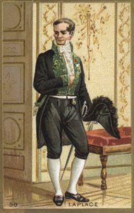 フランスの天文学者、数学者、物理学者であるピエール・シモン・ド・ラプラス侯爵（1749-1827）の肖像。19世紀のクロモリトグラフ。 作： Unknown artist