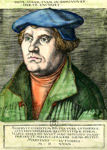 マルティン・ルター（1483-1546）の肖像 ドイツの宗教改革者 16世紀のエングレーヴィング 個人蔵 作： Unknown artist