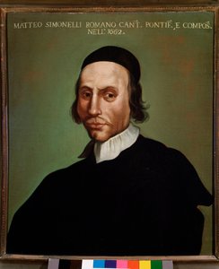 Matteo Simonelli（1618-1696）の肖像 イタリアの作曲家 無名の絵画。1662.ボローニャ、シヴィコ・ミュゼオ Museo 作： Unknown artist