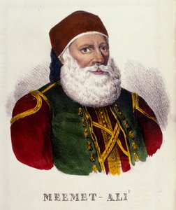 1803年にエジプトの副王となったメヘメット・アリ（またはメヘメット＝アリ）（1769-1849）の肖像。19世紀のエングレーヴィング 作： Unknown artist