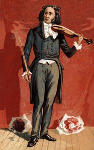 イタリアのヴァイオリニスト、ニコロ・パガニーニ（1782〜1840）の肖像。 作： Unknown artist