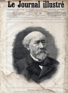 フランスの小説家、劇作家、学者であるオクターヴ・フィーユ（1821-1890）の肖像 - 1891年の「Le journal illustrious」誌に掲載されたエングレーヴィング。