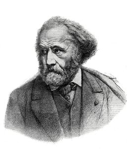 フランスの画家、ポール・シュナヴァール（1807-1895）の肖像 - 1895年のエングレービング