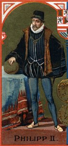 スペイン王フィリップ2世（1527-1598）の肖像。 作： Unknown artist