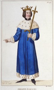 フランス王フィリップ4世（1268年〜1314年）の肖像 1830年の刻印 作： Unknown artist
